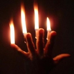 FLAMES AT FINGER TIPS