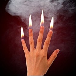 FLAMES AT FINGER TIPS