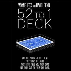 The 52 to 1 Deck Blue (Gimmicks and Online Instructions)