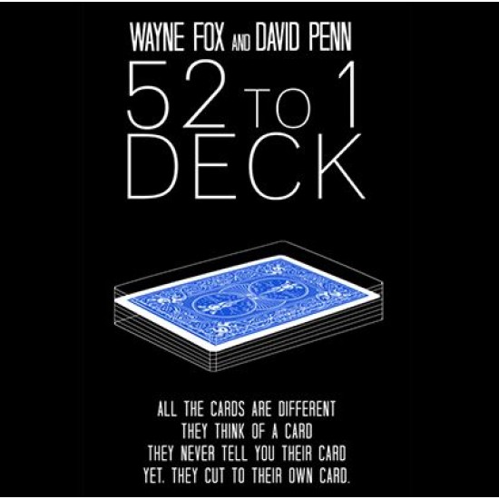The 52 to 1 Deck Blue (Gimmicks and Online Instructions)